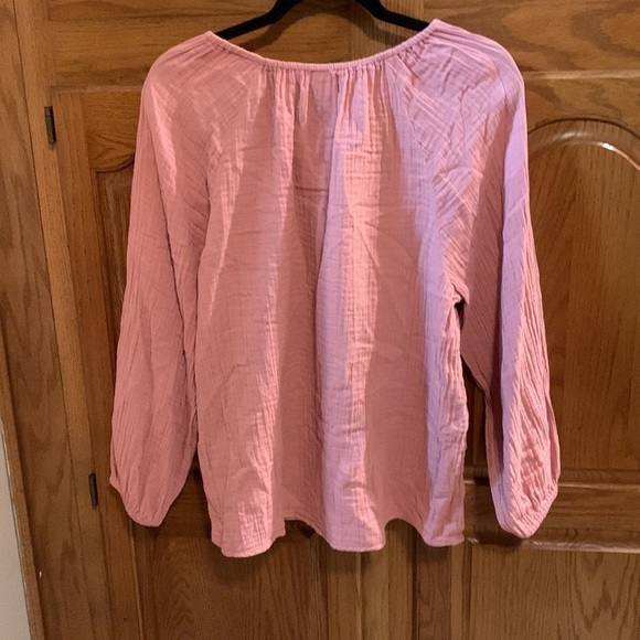Old Navy Pink Long Sleeve Blouse - Picture 3 of 4